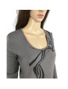 Tee-shirt gris femme Oxbow T40 manches longues coton