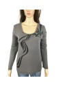 Tee-shirt gris femme Oxbow T40 manches longues coton