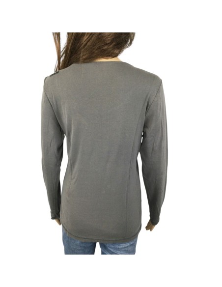 Tee-shirt gris femme Oxbow T40 manches longues coton