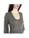 Tee-shirt kaki femme T40 manches 3/4 Mexx coton