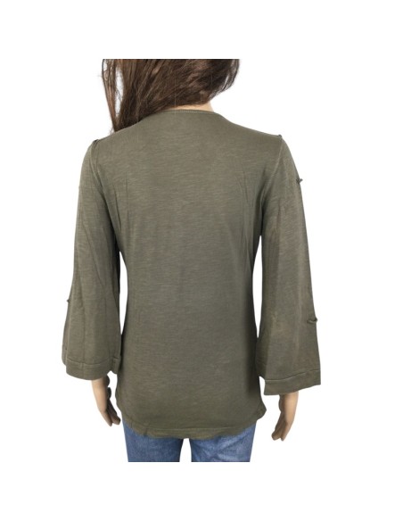 Tee-shirt kaki femme T40 manches 3/4 Mexx coton