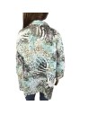 Chemisier noir turquoise femme T52 chic et léger