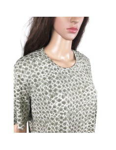 Tee-shirt kaki crème femme T46 manches courtes 2
