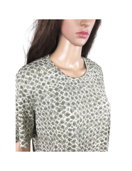 Tee-shirt kaki crème femme T46 manches courtes