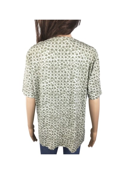 Tee-shirt kaki crème femme T46 manches courtes
