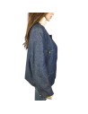Veste en jean bleu foncé femme T46 chic à épaulettes