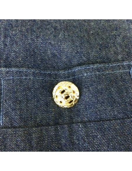 Veste en jean bleu foncé femme T46 chic à épaulettes