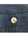 Veste en jean bleu foncé femme T46 chic à épaulettes