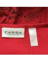 Tee-shirt rouge femme T50/52 à roses, manches longues