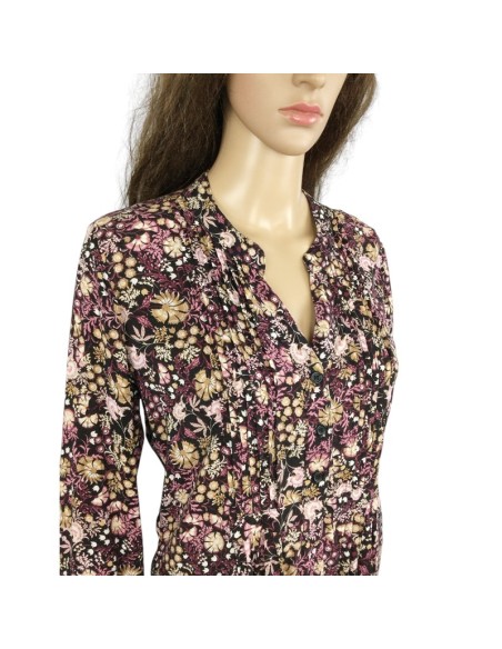 Chemisier noir fleuri Armand Thiery femme T38