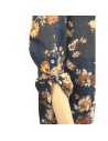 Chemisier bleu marine fleuri coton femme T42