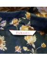 Chemisier bleu marine fleuri coton femme T42