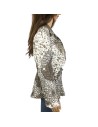 Chemisier marron blanc Modissimo T48 fluide chic