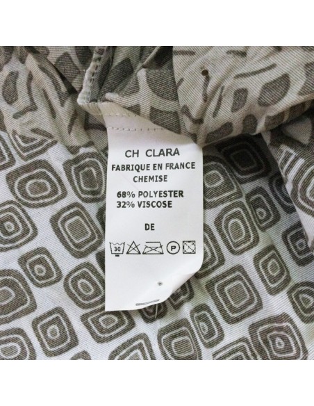 Chemisier marron blanc Modissimo T48 fluide chic