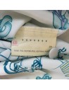 Chemisier blanc motifs bleus jaunes T48 chic été