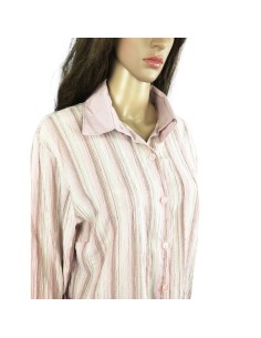 Chemise rayée rose blanche T48 Tandem été fluide légère 2