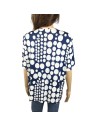 Blouse bleue pois blancs T40 Week End à Paris fluide été