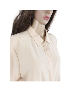 Chemisier vintage abricot brodé T40 Marie Pomme 2