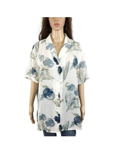 Chemisier blanc bleu chic T48 Un Jour Ailleurs été