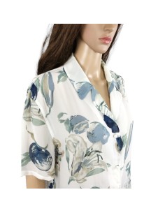 Chemisier blanc bleu chic T48 Un Jour Ailleurs été 2