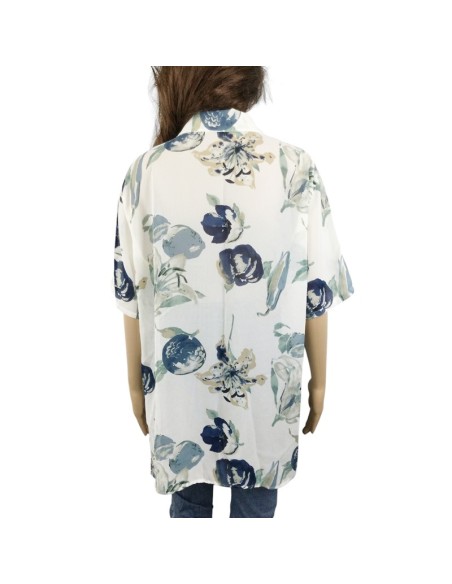 Chemisier blanc bleu chic T48 Un Jour Ailleurs été