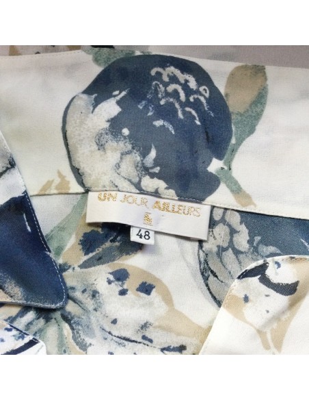 Chemisier blanc bleu chic T48 Un Jour Ailleurs été