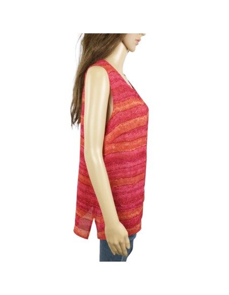 Débardeur rouge orange T46 Christian Marry été léger