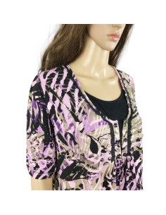 Blouse lilas kaki T50/52 CANDA légère et fluide 2