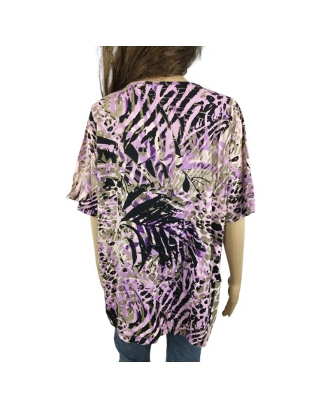 Blouse lilas kaki T50/52 CANDA légère et fluide