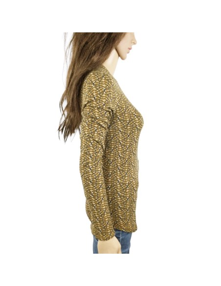 Pull ocre près du corps Monoprix T38 doux et léger