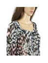 Blouse fluide grise noire rouge T40 Yessica