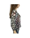 Blouse fluide grise noire rouge T40 Yessica