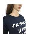 Tee-shirt bleu marine flocage blanc Bizzbee T34
