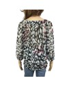 Blouse fluide grise noire rouge T40 Yessica