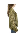 Chemise kaki à motifs jaunes voile T42/44 fluide