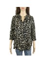 Blouse léopard kaki noire marron neuve T42 Canda