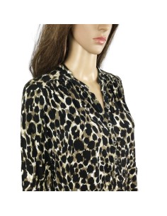 Blouse léopard kaki noire marron neuve T42 Canda 2