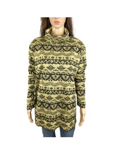 Pull col roulé noir moutarde T44 épaulé chic