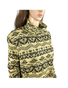 Pull col roulé noir moutarde T44 épaulé chic 2