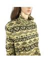 Pull col roulé noir moutarde T44 épaulé chic