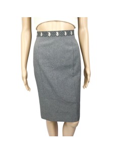 Jupe crayon grise T40 doublée style tailleur classique