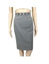Jupe crayon grise T40 doublée style tailleur classique