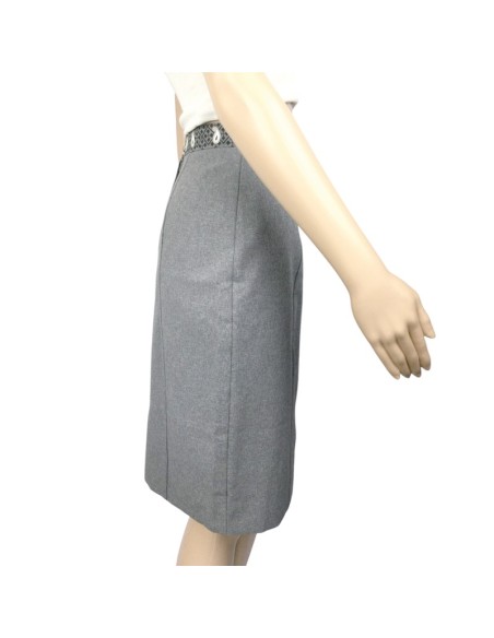 Jupe crayon grise T40 doublée style tailleur classique