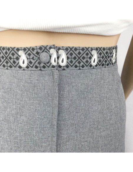 Jupe crayon grise T40 doublée style tailleur classique