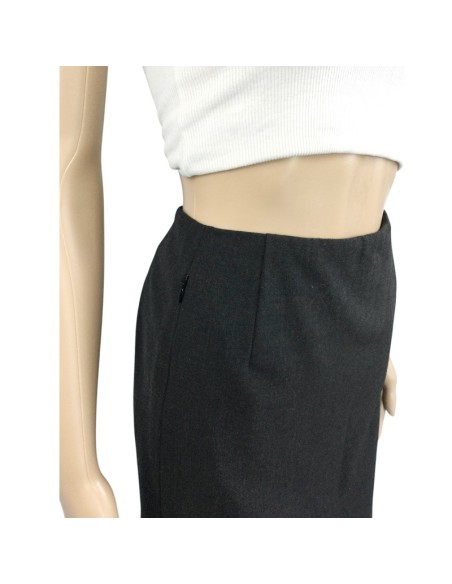 Jupe crayon grise AKRIS T38 laine vierge tailleur chic
