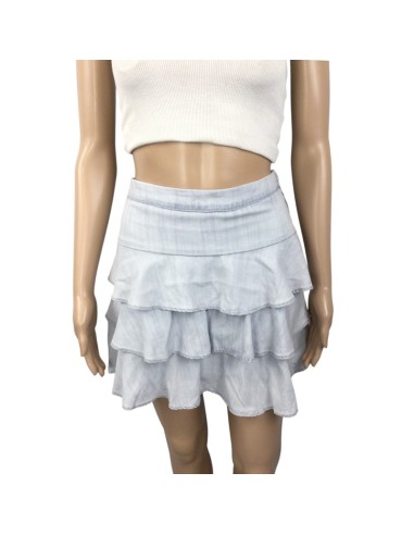 Jupe courte bleue Camaïeu T38 à volants été féminine Jupe courte bleue Camaïeu T38 à volants été féminine