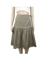Jupe bohème taupe H&M T38 mi-longue coton doublée