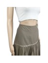 Jupe bohème taupe H&M T38 mi-longue coton doublée