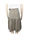 Jupe bohème taupe H&M T38 mi-longue coton doublée