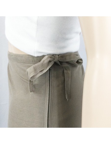 Jupe bohème taupe H&M T38 mi-longue coton doublée